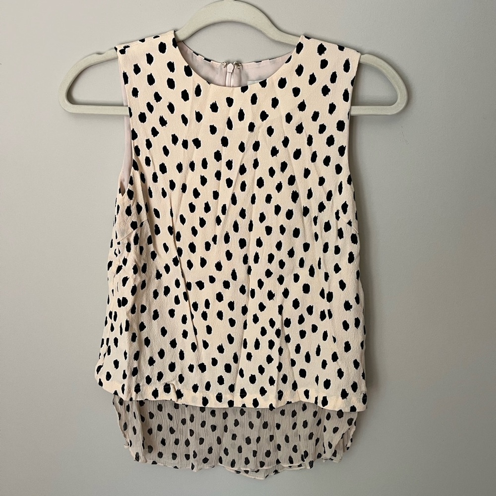 Kate Spade Black and Cream Polka Dot Top